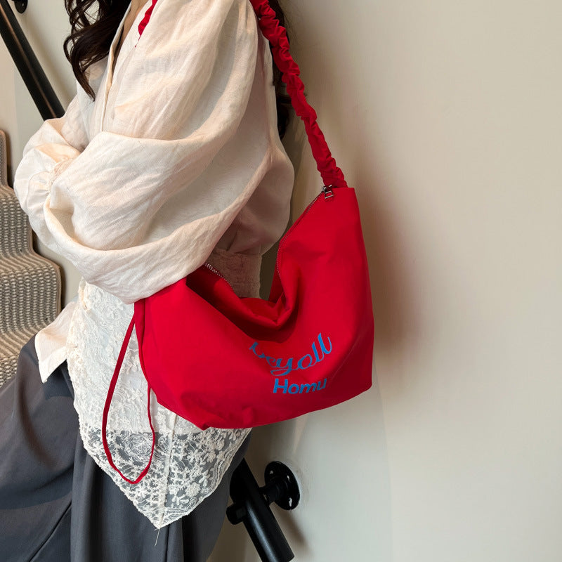 Modern Ruffled Canvas Tote Bag Kalsten