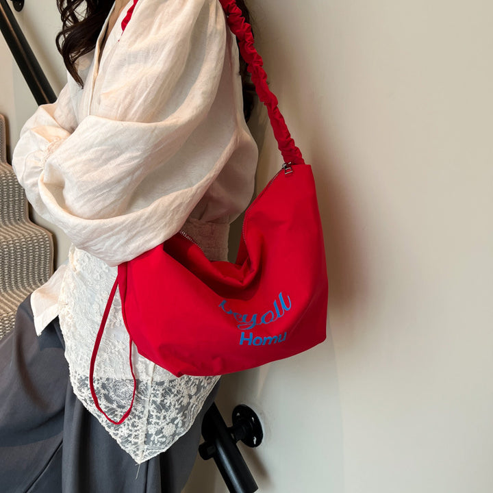 Modern Ruffled Canvas Tote Bag Kalsten