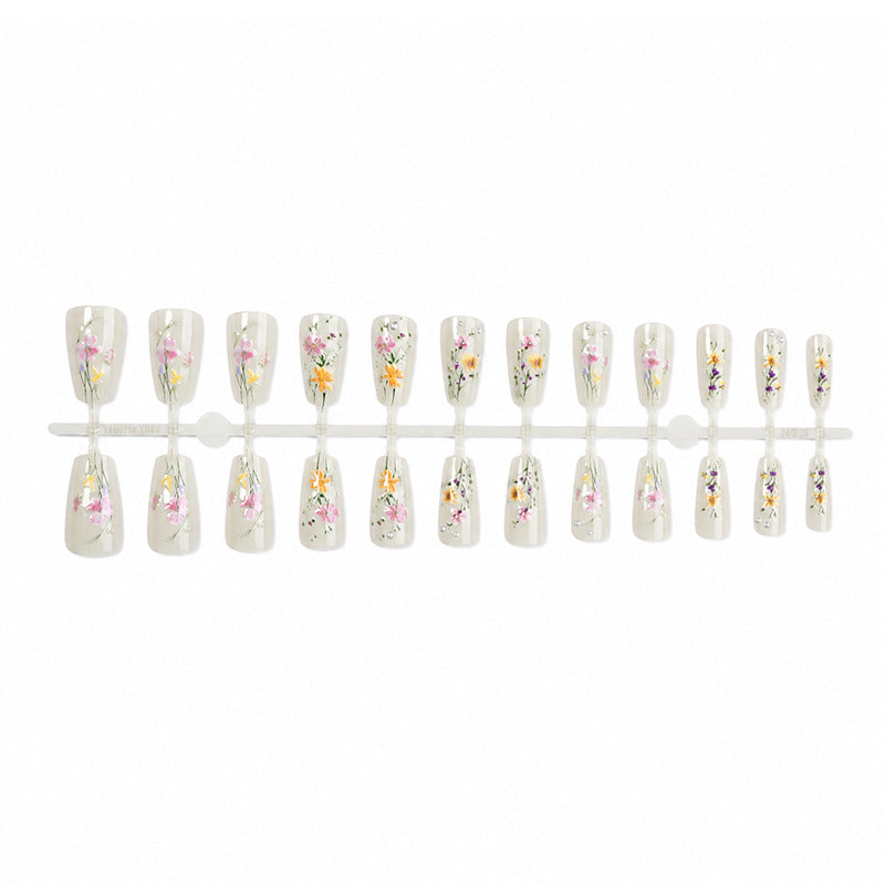 Artistic Floral Press-On Nails Set kalsten