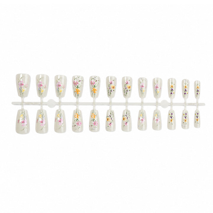 Artistic Floral Press-On Nails Set kalsten