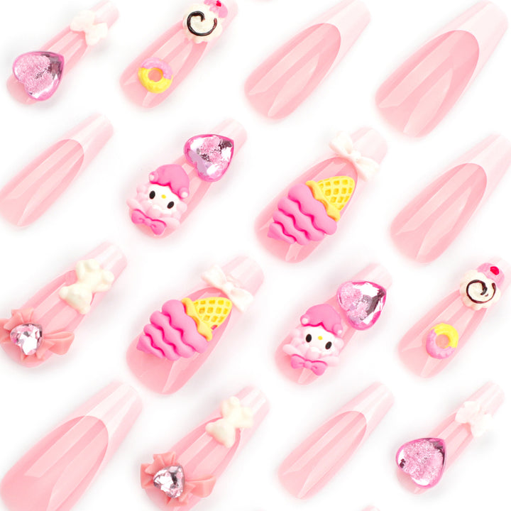 Artful nail extensions with 3D dessert motif Kalsten