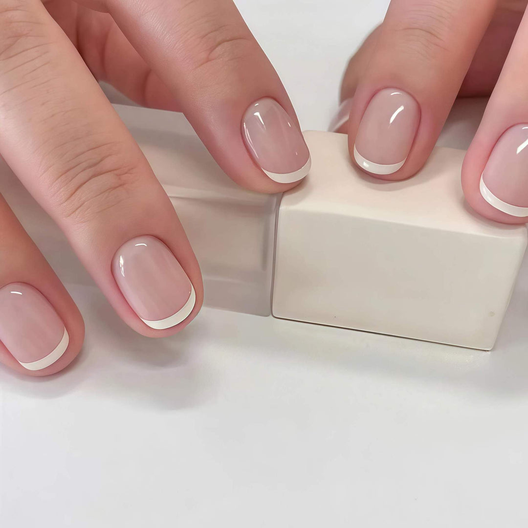 Classic French Tip Press-On Nail Set Kalsten
