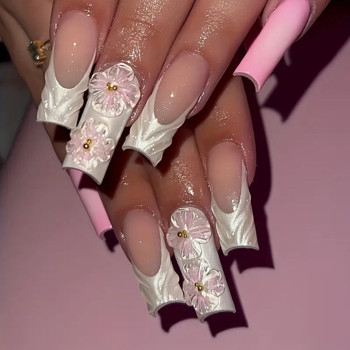 3D Floral Design Press-On Nails Kalsten