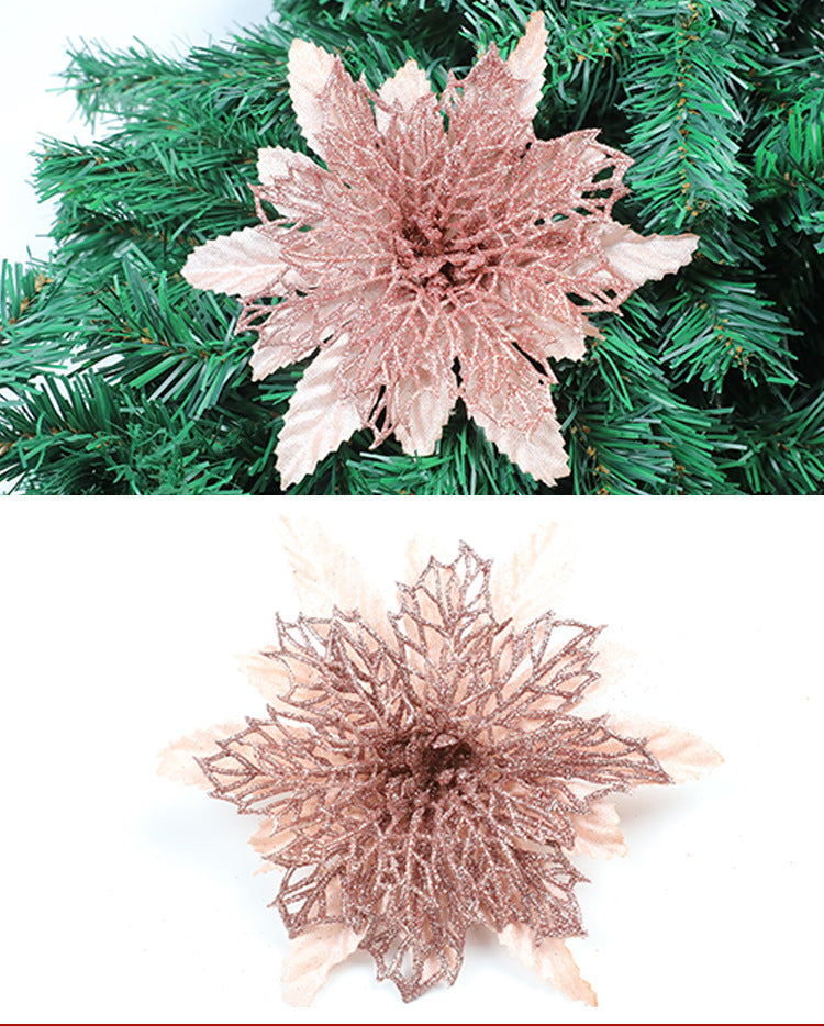 Glittering Holiday Floral Accent Ornament Kalsten