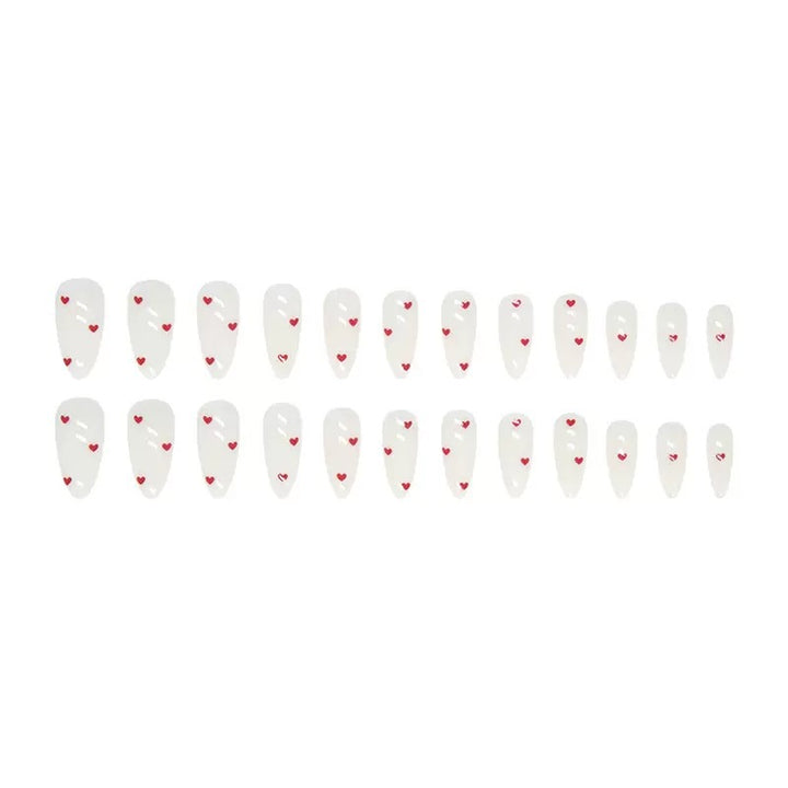Nail set with playful heart design and elegant finish Kalsten