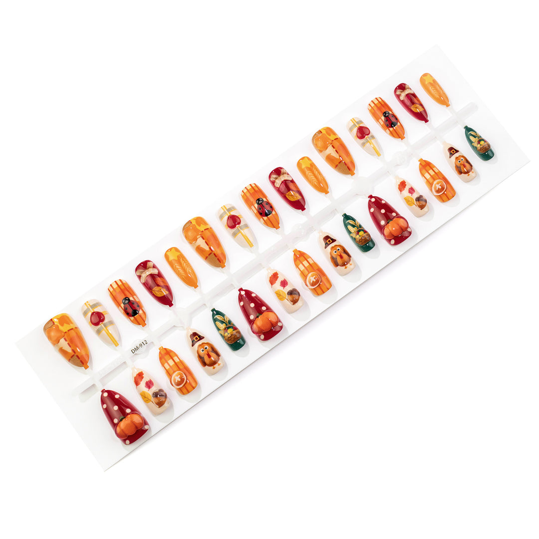 Themed Harvest Festival Press-On Nail Art Set