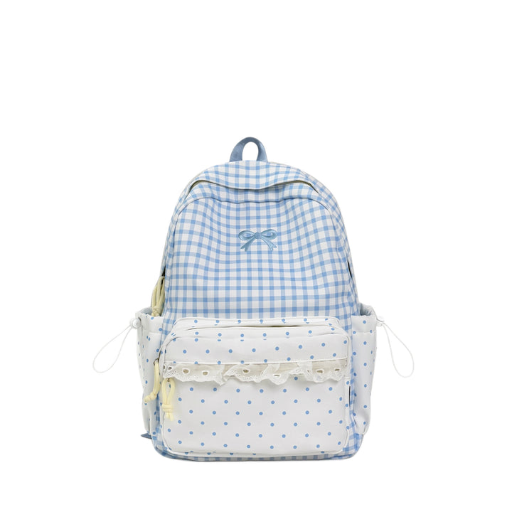 Playful Gingham and Polka Dot Backpack Kalsten