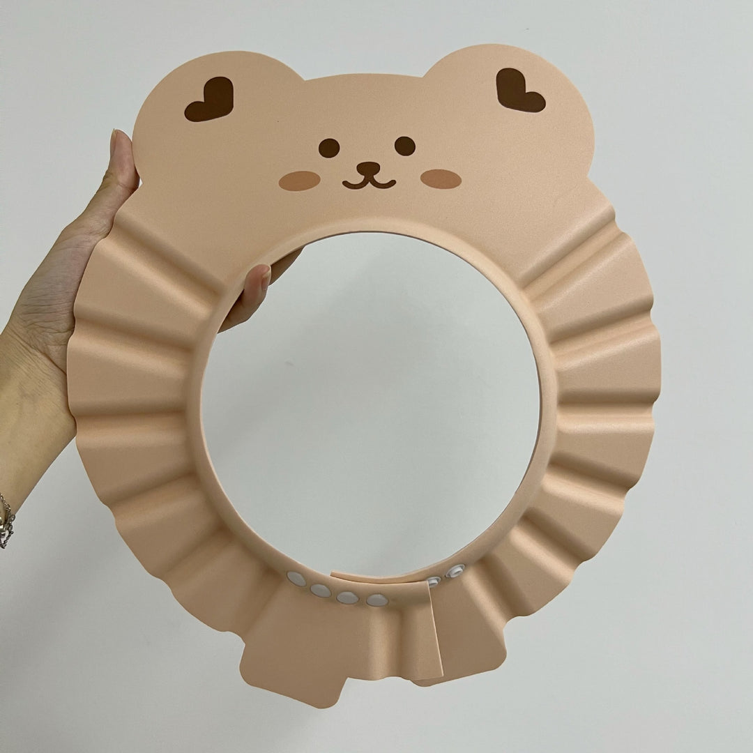 Baby Bath Shower Visor with Adjustable Snap and Cute Animal Ruffle Design