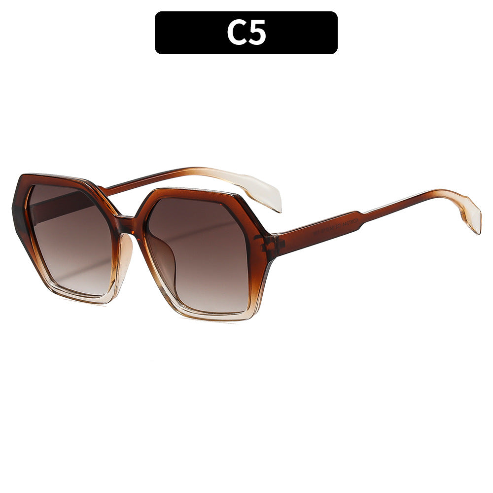 Artistic Oversized Hexagonal Sunglasses