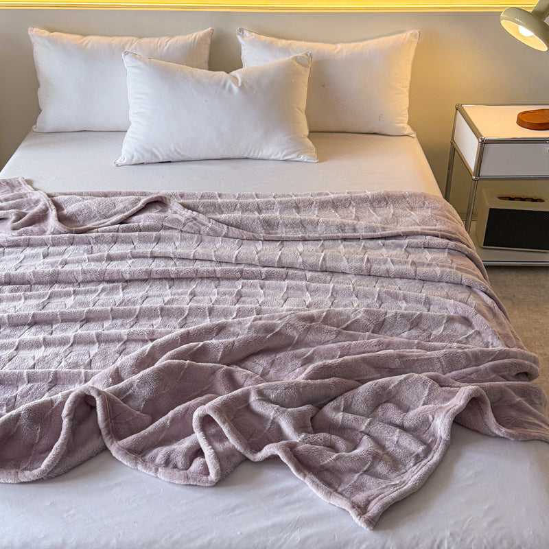 Textured Soft Fleece Throw Blanket