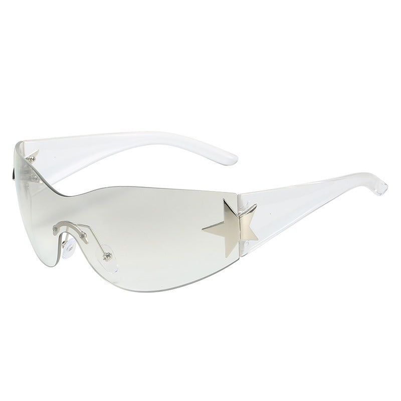 Fashion-Forward Shield Sunglasses with Star Accent Kalsten