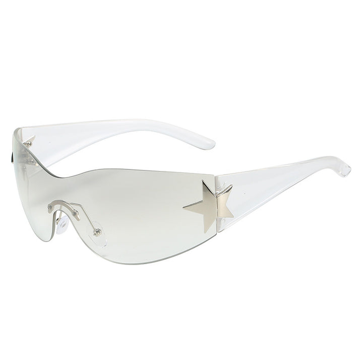 Fashion-Forward Shield Sunglasses with Star Accent Kalsten