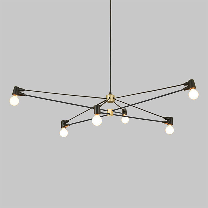 Industrial-Style Chandelier with Adjustable Arms