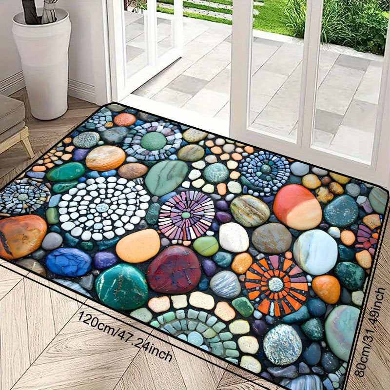 Decorative Stone Patterned Welcome Mat