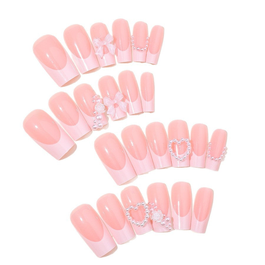 Decorative Pearl-Accented Press-On Nail Set