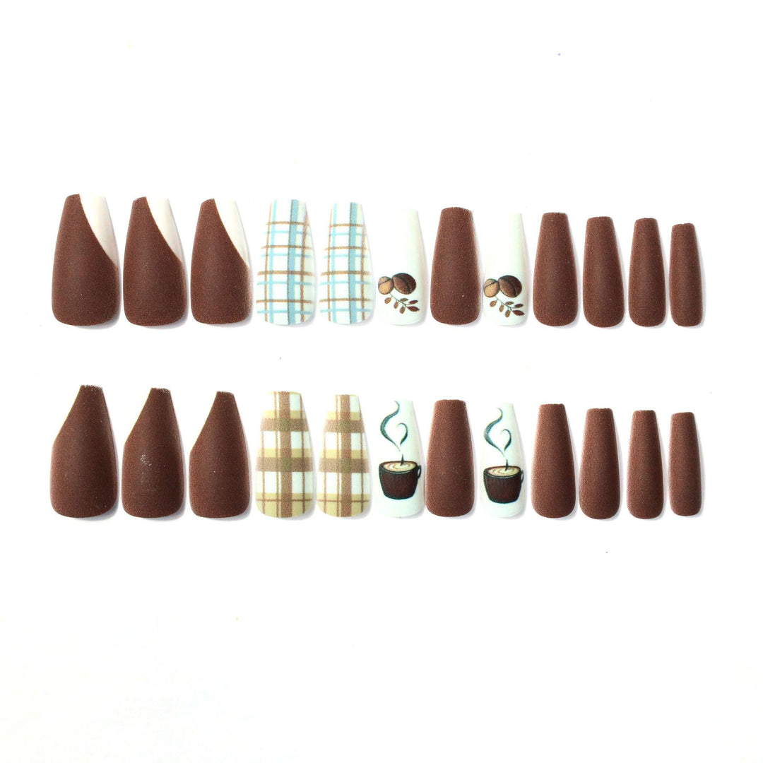 Creative Coffee-Themed Nail Art Set Kalsten