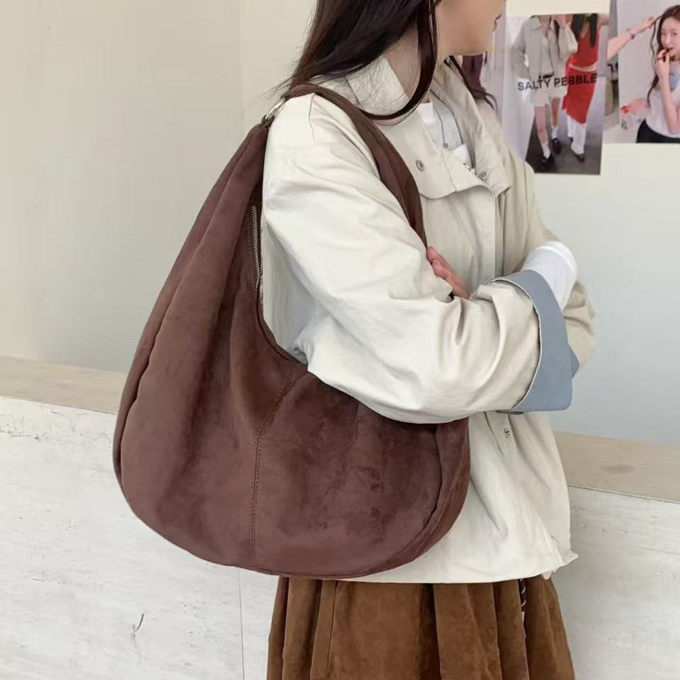 Casual Suede Shoulder Bag