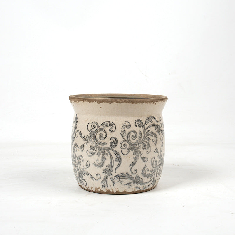 Decorative ceramic plant container with artistic design Kalsten