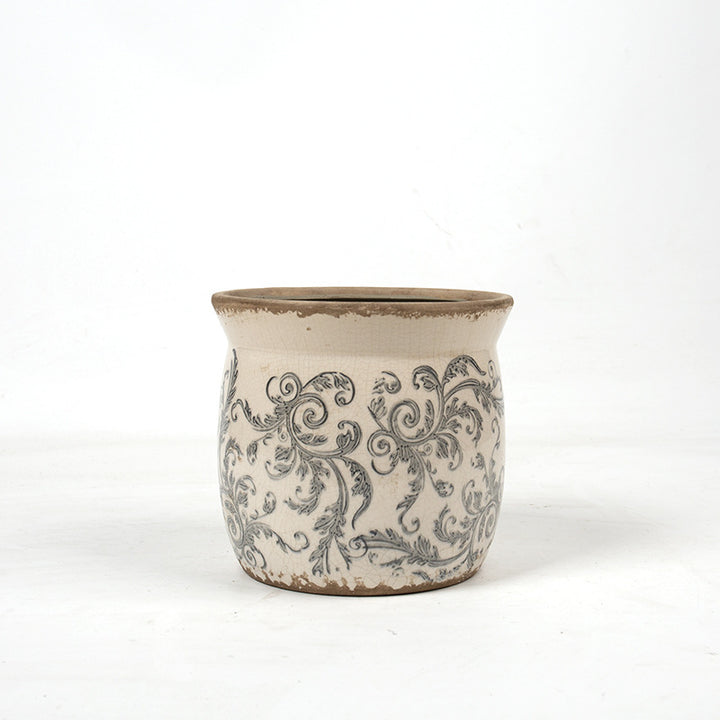 Decorative ceramic plant container with artistic design Kalsten