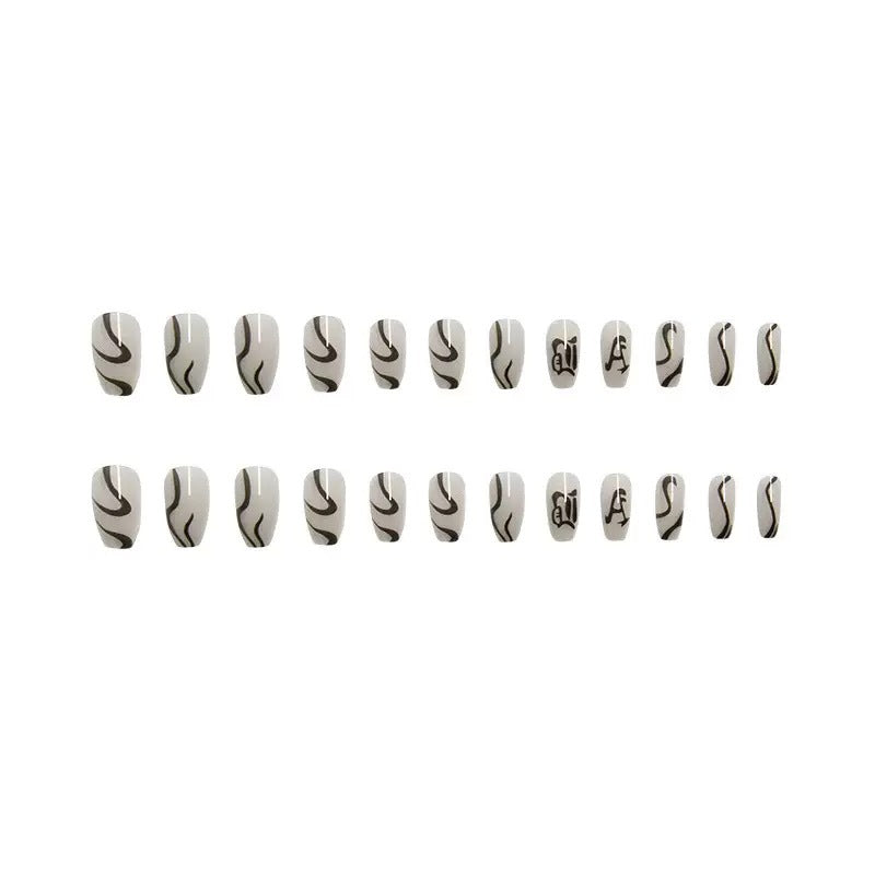 Acrylic nail set with elegant design and creative accents Kalsten