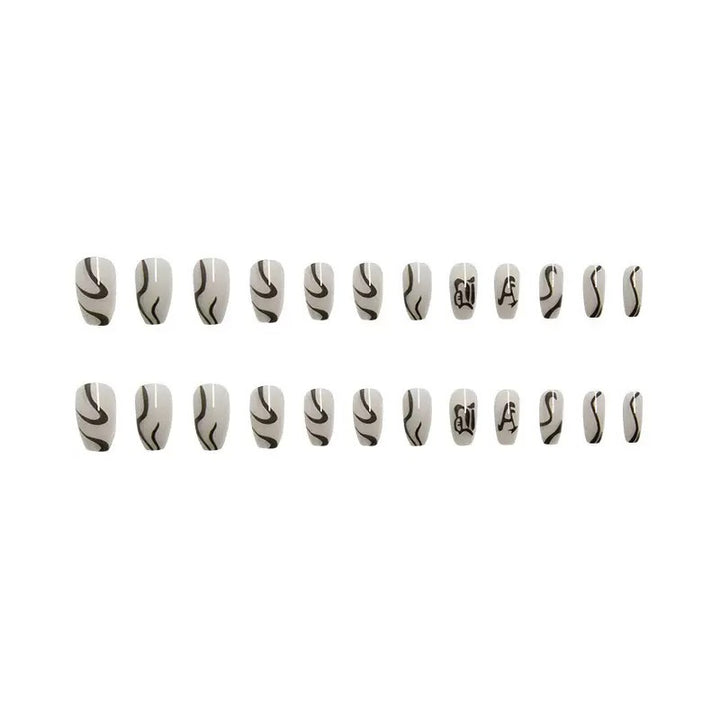 Acrylic nail set with elegant design and creative accents Kalsten