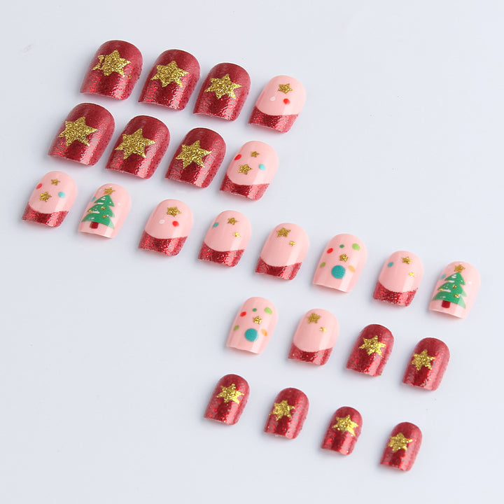 Festive Holiday-Themed Gel Nail Art Set Kalsten