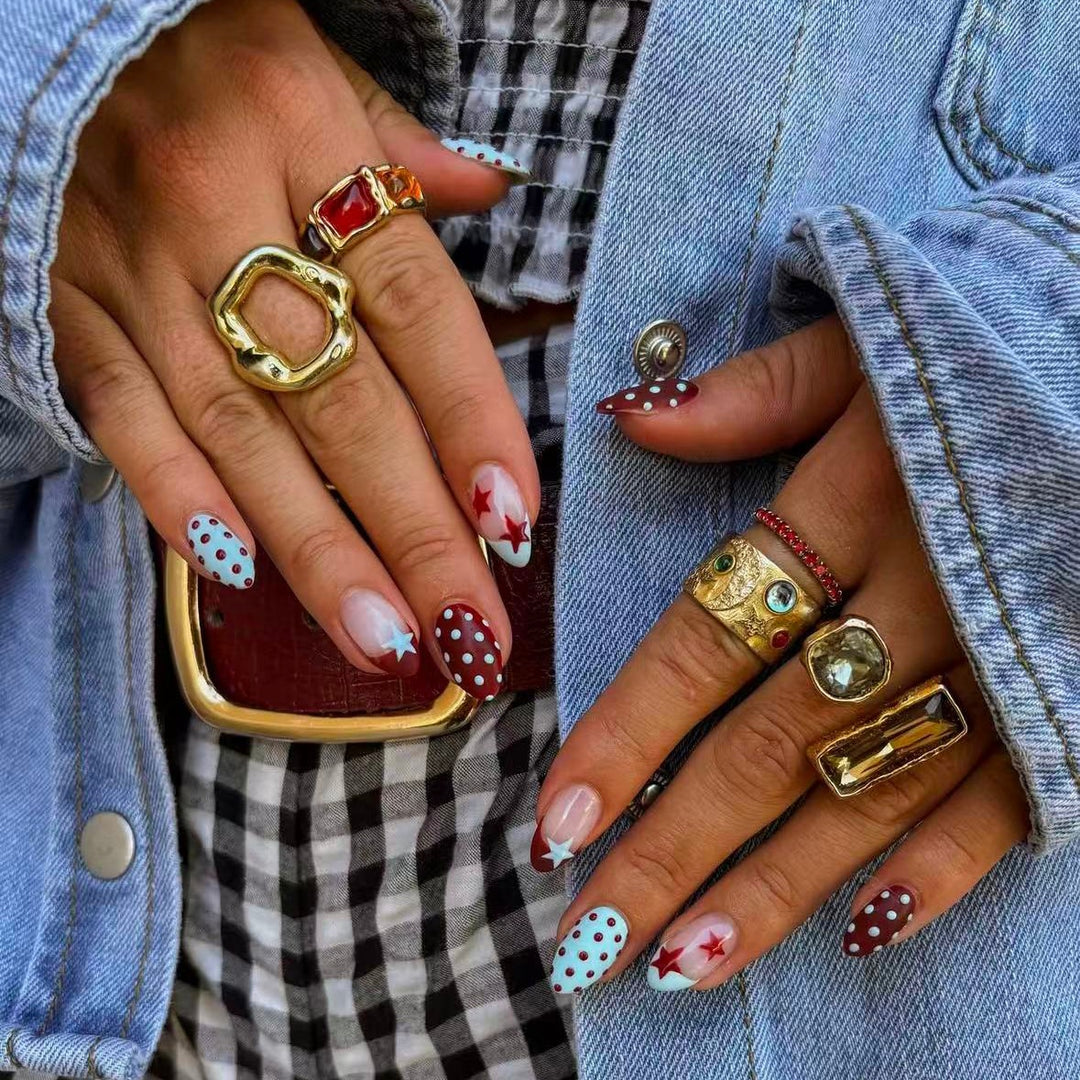 Artificial nail set with creative retro designs Kalsten