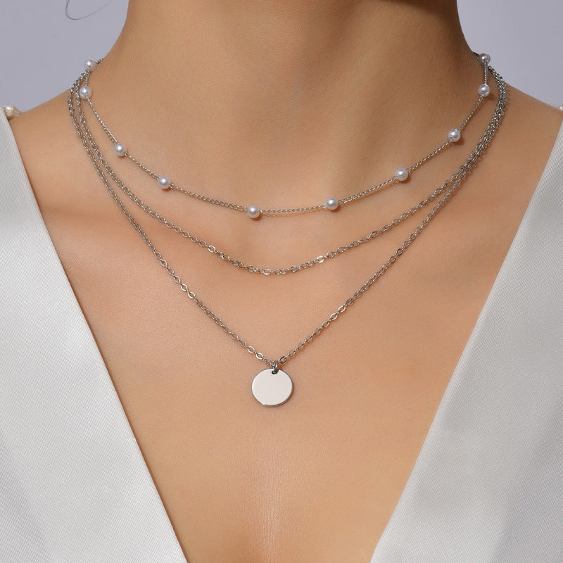 Layered Beaded Chain Necklace Kalsten