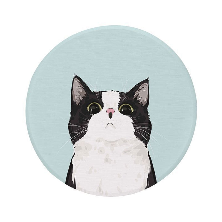 Cat-Themed Round Floor Mat