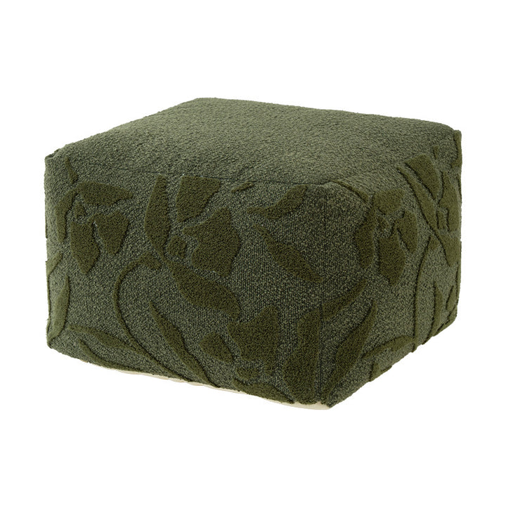 square pouf with bouclé cover and textured jacquard pattern Kalsten