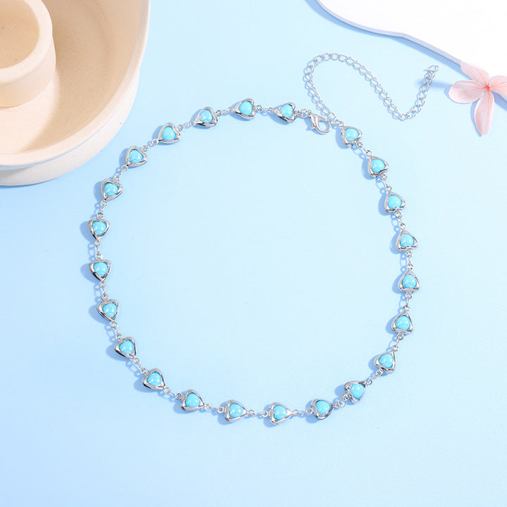 Heart-Shaped Gemstone Choker Necklace Kalsten