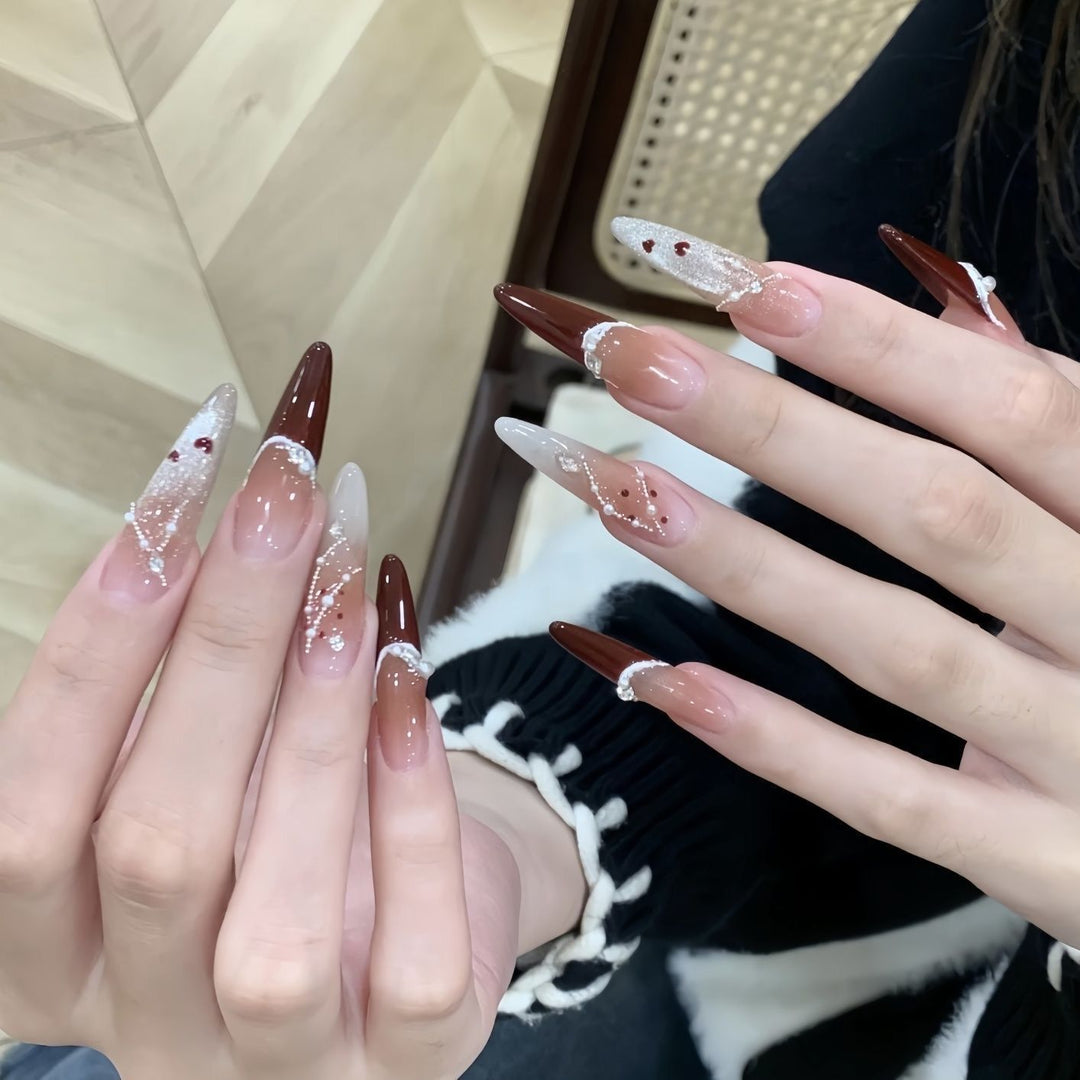 Artistic Heart Pattern Nail Art Extensions Kalsten