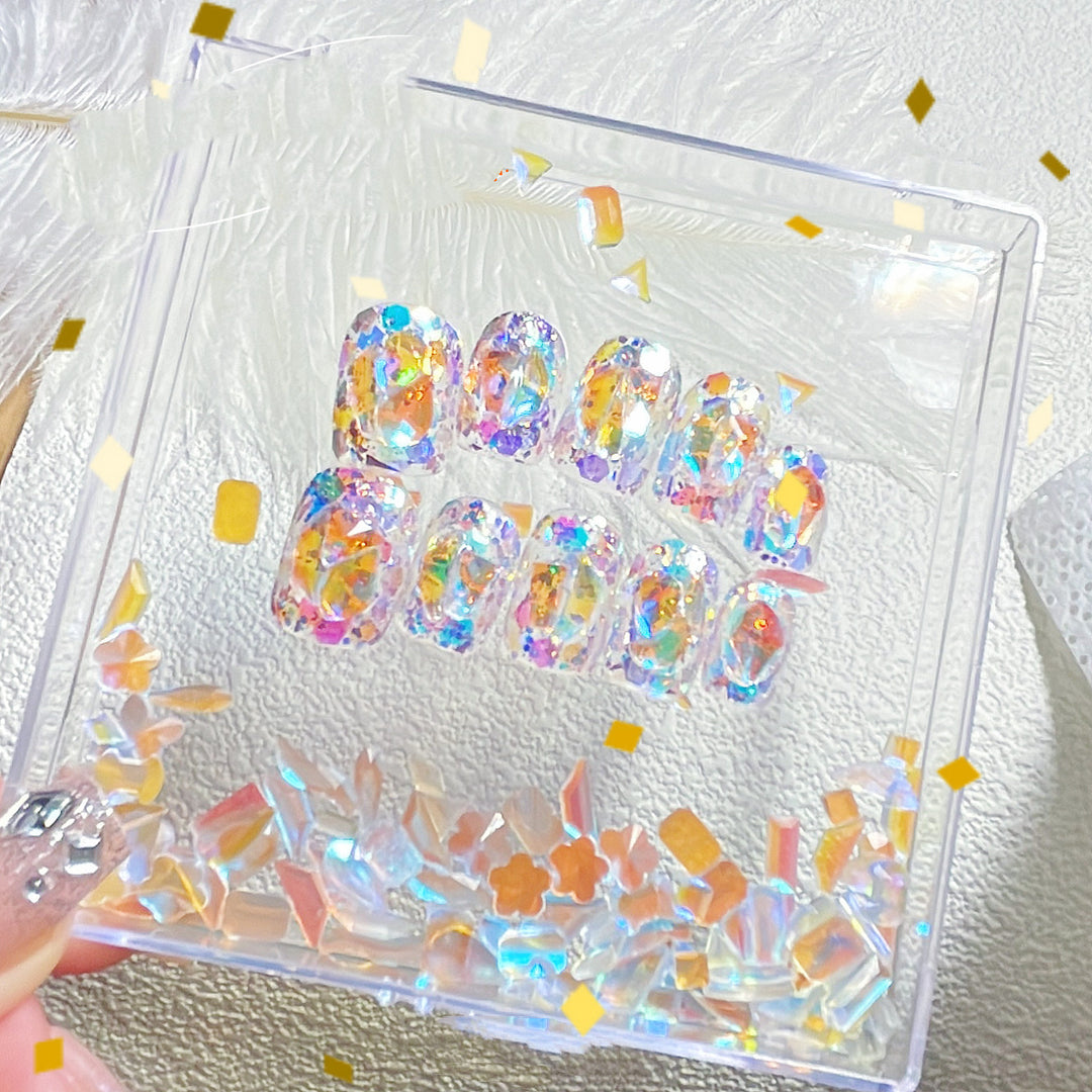 Artful nail tips with glitter accents Kalsten