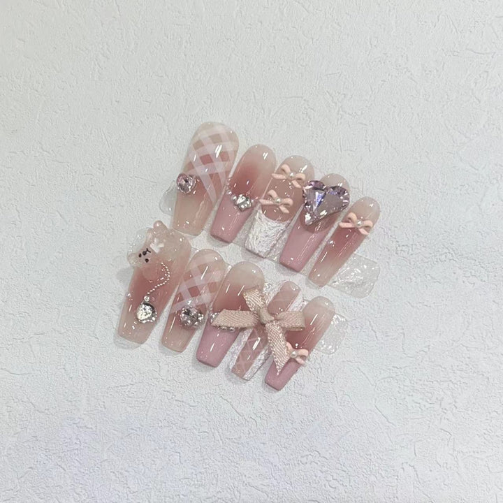 Decorative Press-On Nail Set with Charming Accents Kalsten