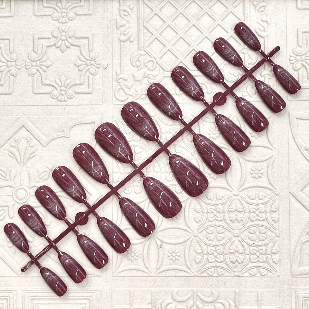Glossy Elegant Almond-Shaped Press-On Nails Kalsten
