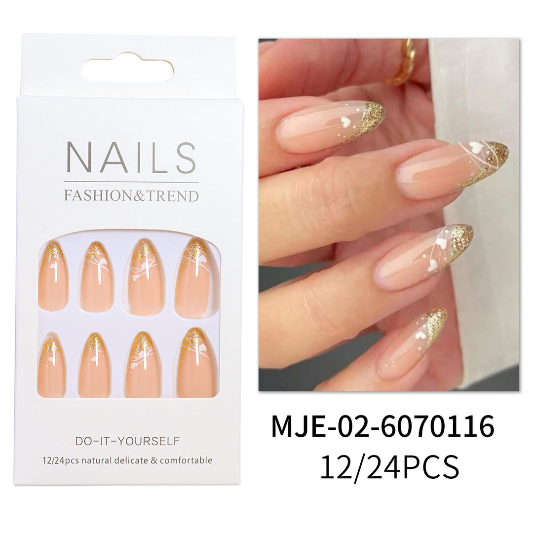 Glamorous Heart-Accent Press-On Nails Kalsten