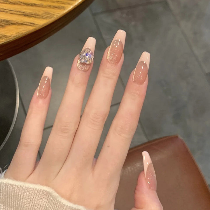 Glamorous Acrylic Press-On Nail Set with Decorative Designs Kalsten
