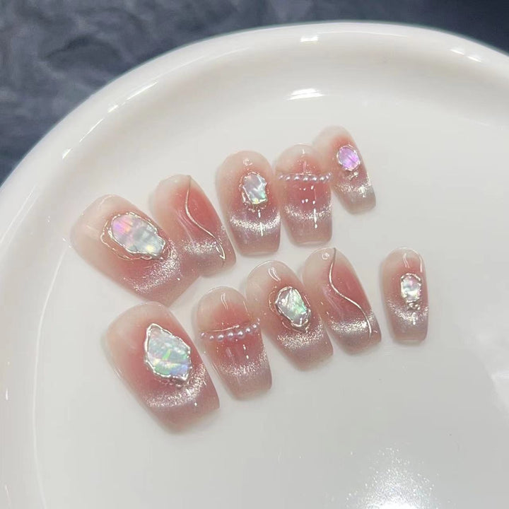 Decorative Press-On Nail Collection with Gemstone Accents Kalsten
