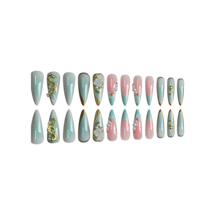 Decorative Long Stiletto Press-On Nail Art Kalsten