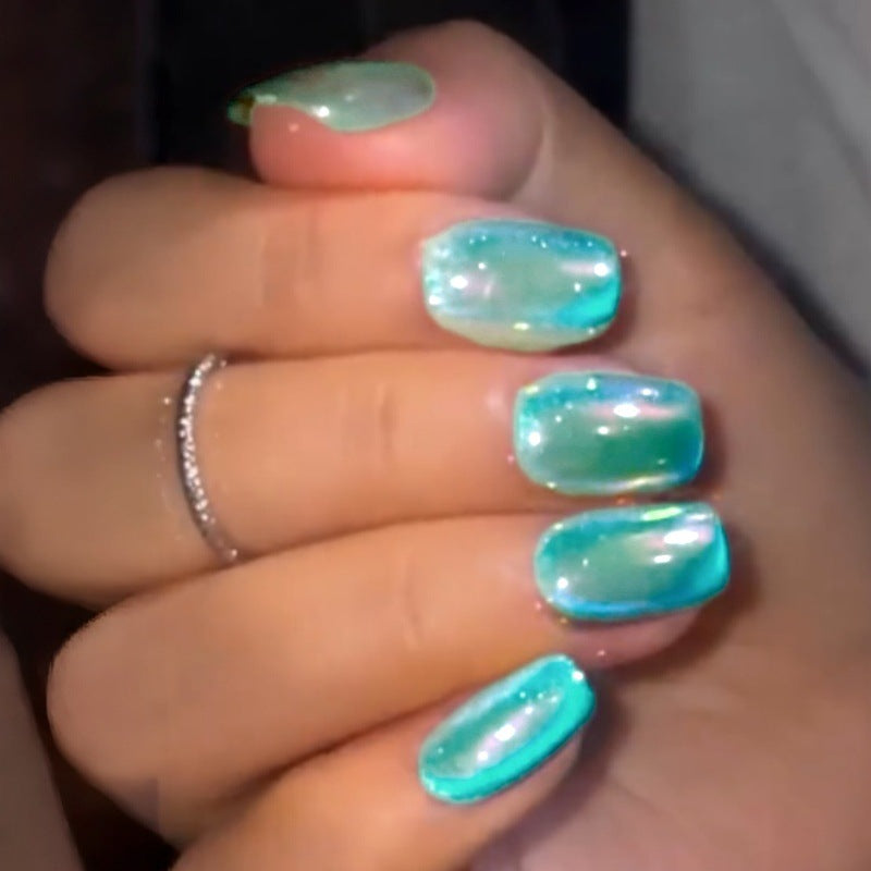 Iridescent Glossy Press-On Nail Set Kalsten