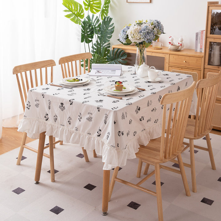 Decorative Ruffled Tablecloth