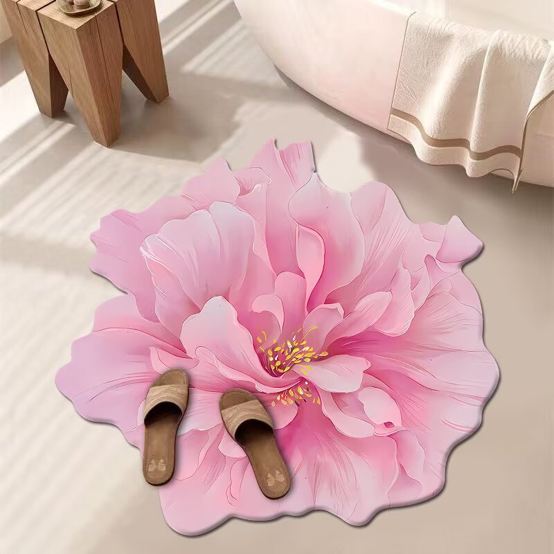 Artistic Floral Bath Mat
