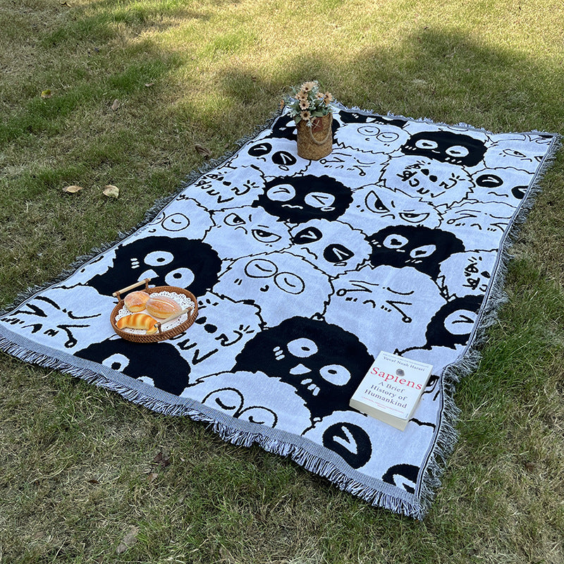 Playful Cartoon-Themed Throw Blanket