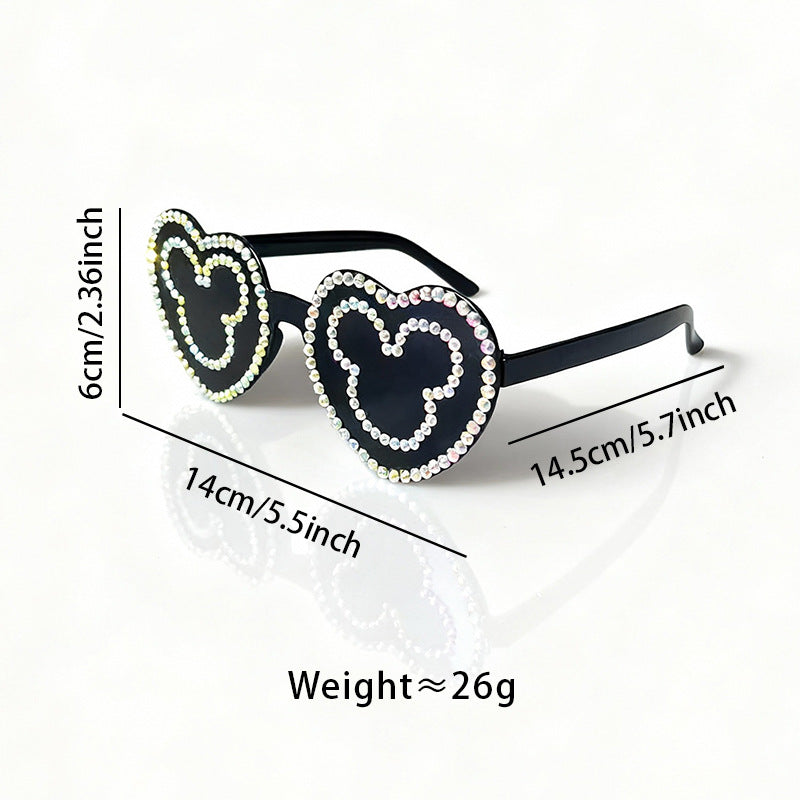 Rhinestone-Accented Heart-Shaped Sunglasses Kalsten 1787141236