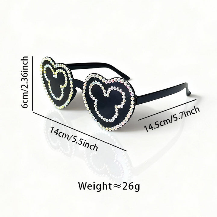 Rhinestone-Accented Heart-Shaped Sunglasses Kalsten 1787141236