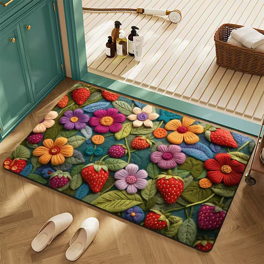 Floral Themed Welcome Mat Kalsten