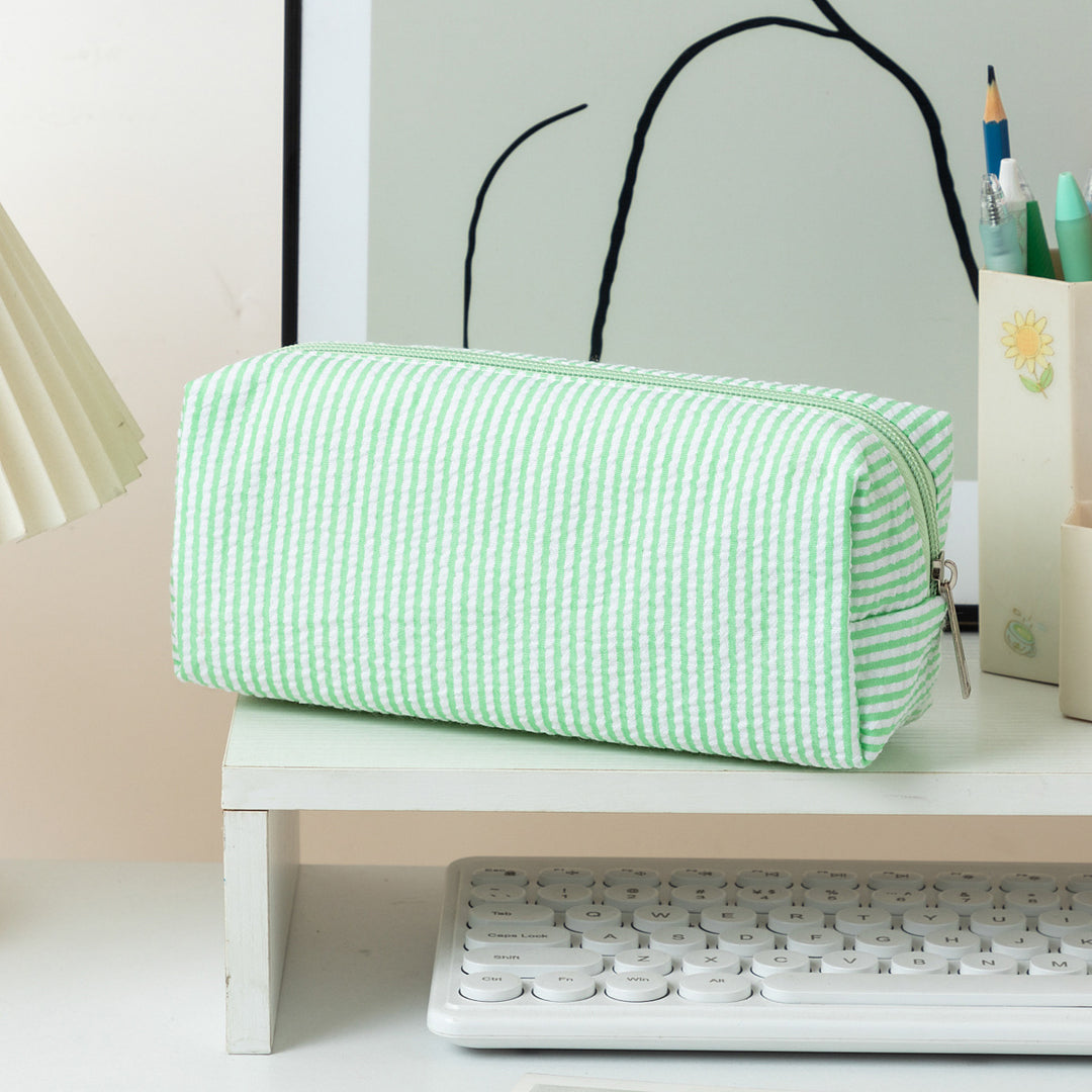 Striped Zippered Pencil Case Bag Kalsten