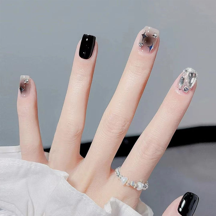Decorative Stiletto Press-On Nails with Gemstone Accents Kalsten
