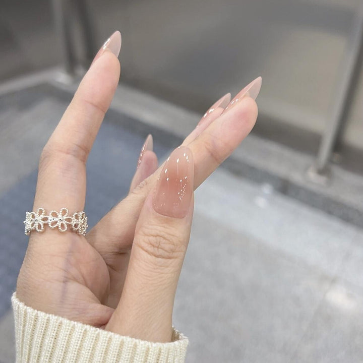 Artificial nails with elegant glitter effect Kalsten
