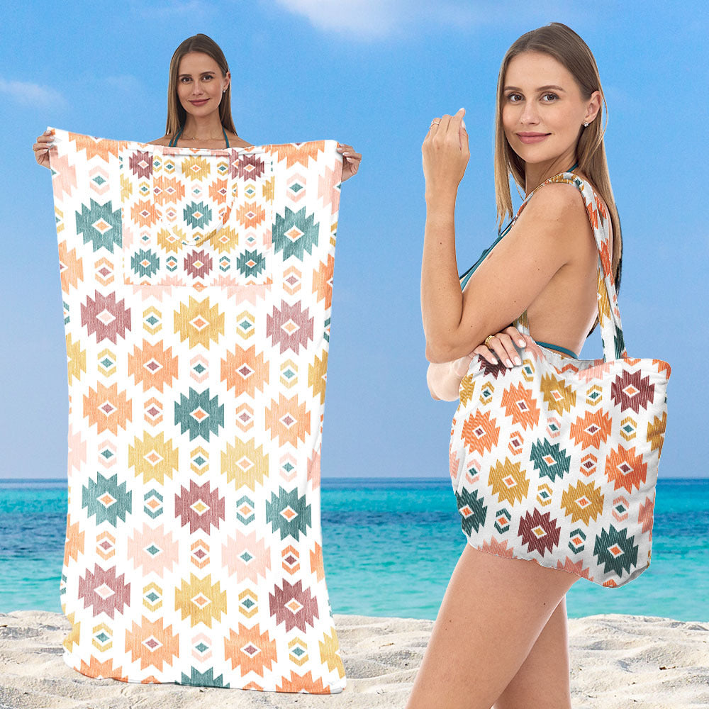 Beach towel with elegant floral patterns Kalsten